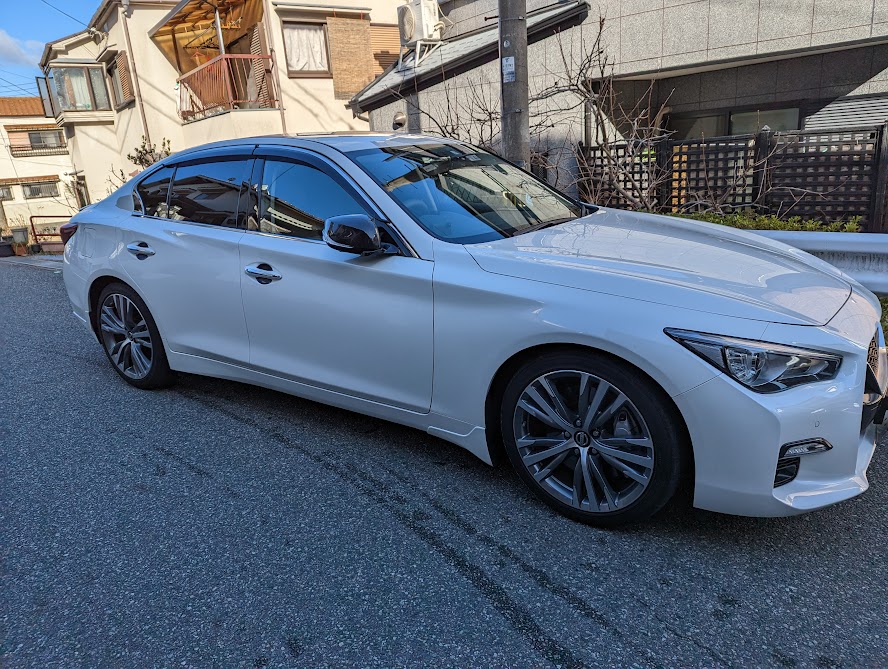 「日産スカイライン/スモークフィルム3％」神戸市　垂水区　カーフィルム施工
